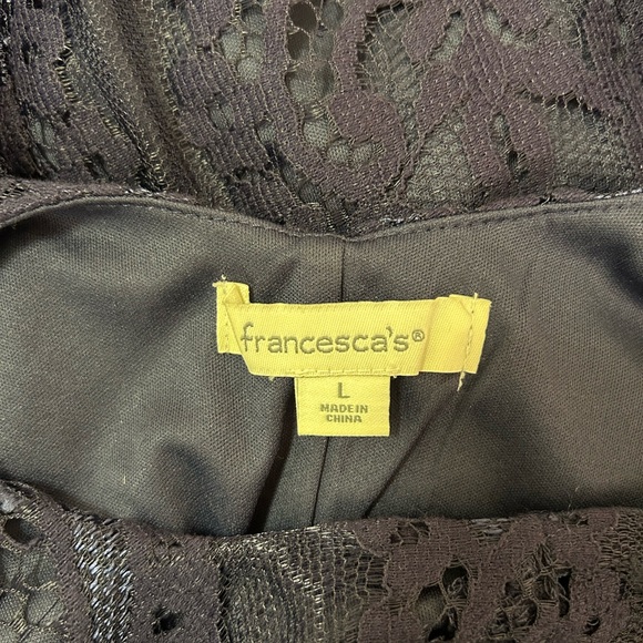 Francesca’s dark blue lace tunic size Large - Picture 5 of 5